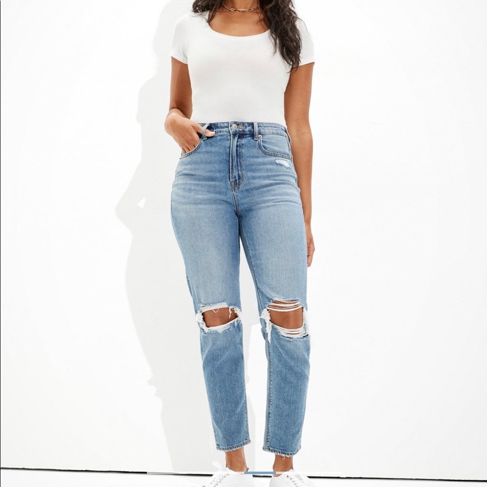American Eagle Ripped Mom Jeans